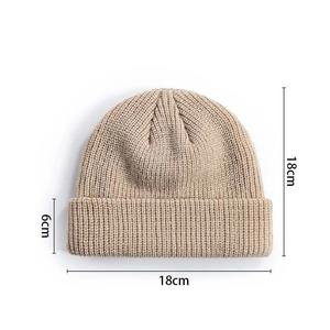 Rimiut Moda Simple Cálido Sombrero de punto para hombres y mujeres Sólido Otoño Invierno Skullies Beanie Cap Estilo de moda Gorros de lana - Product Image 6