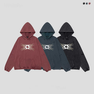 Vente en gros Pull-over à capuche 100% coton avec boutons et col personnalisés Sweatshirts d'hiver grande taille - Product Image 6