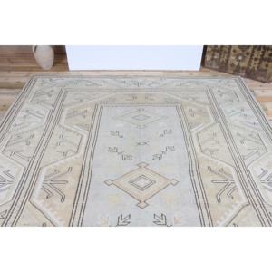 Tapis vintage, grand tapis turc de 8x11,7 pieds, tapis en laine géométrique vert - Product Image 4