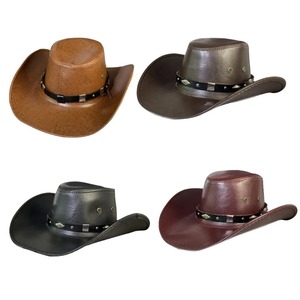 Chapeau de cow-boy/pêcheur en cuir réglable unisexe, nouvelle mode 2025 - Cadeau décontracté pour adultes pour les amateurs de camping et d'escalade, toutes saisons - Product Image 2