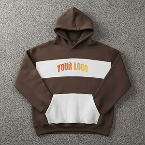 Sudaderas con capucha para hombre informales de color block para hombre, 100% algodón transpirable, forro polar, peso pesado, logotipo personalizado, estilo único, Sudadera con capucha para hombre - Product Image 1