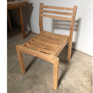 Space Saving Stackable Japanese Natural Finish Teak Wood Chair High-End Unfinished Solid Wood Dining Side Chair Home Office - Product Image 4