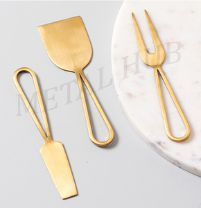 Ensemble de couteaux à fromage élégants en acier inoxydable avec manche en bois pour la cuisine à la maison et les occasions cadeaux de l'Inde - Product Image 3