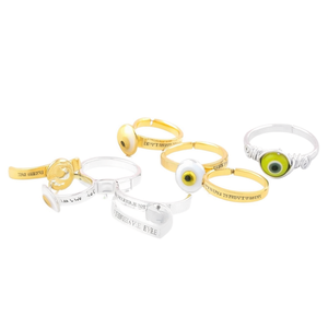 Vibrant <b>Evil</b> <b>Eye</b> Charm Gold and Silver Plated Fashion <b>Rings</b> for Resale Appeal - Product Image 3