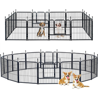 Kandang Anjing Indoor Outdoor Terlaris, Pagar Bermain Logam Galvanis dengan Kancing Pengunci, Mudah Dirakit untuk Hewan Kecil