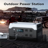 Batterie solaire et de secours automobile 2400W 2048Wh LiFePO4 avec onde sinusoïdale pure pour la maison, la sauvegarde d'urgence et l'alimentation externe
