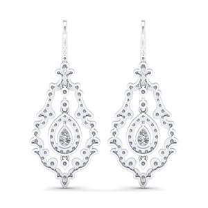 REYES Prix de gros Boucles d'oreilles pendantes en or massif 14 carats avec diamant de laboratoire CVD taille poire de 2,8 carats pour femmes Bijoux fins - Product Image 4