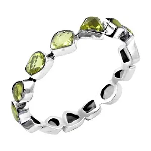 "Statement Oval Cut <b>Peridot</b> <b>Ring</b> in 18k Rose Gold Rhodium Plated for Women" - Product Image 3