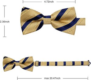 New Fashion Design Straps Wedding Bowtie Striped Print Elegant Embroidery Masonic <b>Cravats</b> Custom Silk Made <b>Bow</b> <b>Ties</b> Breathable - Product Image 2