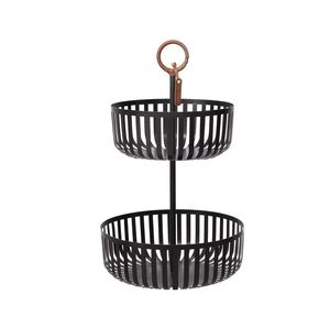 Fancy Metal Wire Fruit <b>Basket</b> with Circle Handle New Designs <b>Round</b> Shaped <b>Storage</b> <b>Baskets</b> for Kitchen - Product Image 1