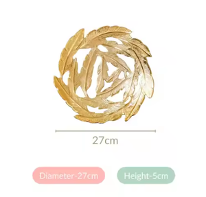 Bandeja Decorativa de Plumas Doradas de Primera Calidad al por Mayor, Bandeja de Metal para Servir Bebidas en el Hogar, Almacenamiento y Organización - Product Image 5