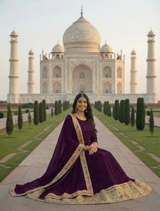 Superior Quality <b>Womens</b> Anarkali Gown with Faux Georgette Fabric & Embroidery Work <b>for</b> Ladies Party Wear and Boutique Shops Use - Product Image 3