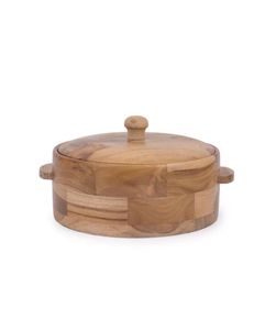 Teak wood carved stylish Chapati Teak wood carved stylish Chapati Hot Roti Serve Wooden Item Roti Store Box Warmer Casserole - Product Image 5