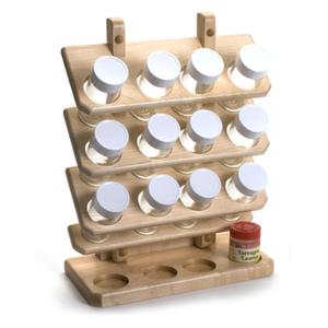 Juego de organizador de condimentos, de 2 niveles estantes de almacenamiento, estante de tarro de especias de madera de bambú para uso en armarios de cocina de exportador indio - Product Image 2