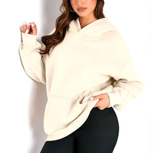 Recién llegado, las más vendidas, sudaderas con capucha para mujer, ropa informal de manga larga, sudadera con capucha de gran tamaño con hombros caídos y peso pesado para mujer - Product Image 1