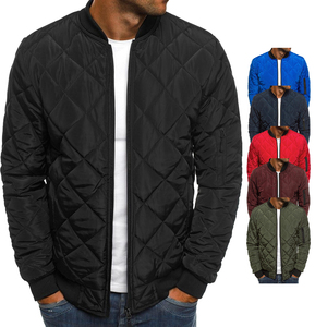 Chaqueta de bombardero acolchada para hombre, ligera, informal, con cremallera, ropa de calle, abrigo, varios colores - Product Image 1