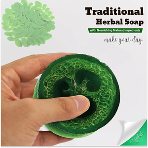 สบู่มะรุมใยบวบพร้อมเครื่องขัดผิวธรรมชาติแบบฝังลึกทำความสะอาดและบำรุงผิว - Product Image 3