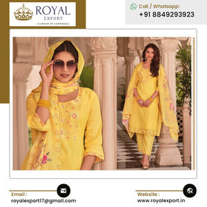 ชุดกางเกงผ้าคอตตอนแท้ปักลายใส่ทำงานดีไซน์ใหม่สวยจากผู้ส่งออกอินเดีย - Product Image 2