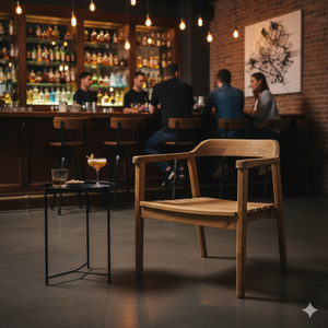 SOLOBEAT Modern Teak Low Back Wooden <b>Chair</b> Solid Wood Eco-Friendly Restaurant & Farmhouse Indoor <b>Outdoor</b> <b>Lounge</b> <b>Chair</b> - Product Image 3