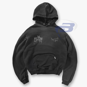 เสื้อฮู้ดดี้พิมพ์ลายวินเทจ ยูนิเซ็กส์ ผ้าโพลีเอสเตอร์/คอตตอน ลุคสบายๆ สไตล์ฮิปฮอป สตรีทแวร์ อนิเมะ พร้อมดีไซน์แบบสั่งทำได้ - Product Image 2