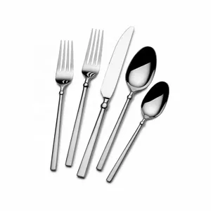 Couverts en acier inoxydable modernes faits à la main ensemble de couverts de table jetables de haute qualité pour les hôtels et les mariages - Product Image 1