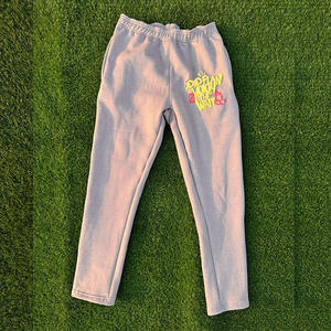 Pantalones de chándal de cintura doble vintage de algodón personalizados pantalones de chándal desteñidos al sol lavados con ácido de rizo francés de peso pesado pantalones de hombre - Product Image 5