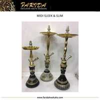 Offre Spéciale – Chicha de Luxe Farida Midi Élégante et Fine, Ensemble Mini Chicha en Laiton avec Accessoires Gravés à la Main en Cuivre/Inox, Design Moderne