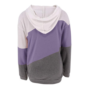 <b>Women's</b> Street Color Blocking Spliced Knitted Hoodies Clothes Gym Fitness Hoodies for <b>Woman</b> Custom Printing Hoodies - Product Image 6