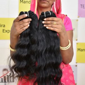 Extensiones de cabello humano indio de la mejor calidad, 100% extensiones de cabello virgen de un solo donante de onda profunda suelta ondulada Natural cruda sin desprendimiento - Product Image 3