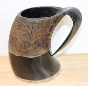 Tazas de cuerno de Vikingo, fábrica de La India, productos artesanales, taza para beber de cuerno, nuevo diseño, bebida vikinga Original Natural - Product Image 6