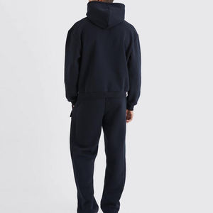 Conjunto de sudadera y pantalones de chándal en blanco personalizado 100% algodón French Terry Hoodie para hombre Oversized Boxy Fit Hoodies Chándales - Product Image 2