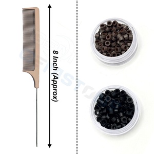 Kit d'outils d'application d'extensions capillaires tout-en-un en acier inoxydable, durable et réutilisable, avec pinces à micro-perles, pinces à cheveux, aiguilles et outils à boucles - Product Image 6