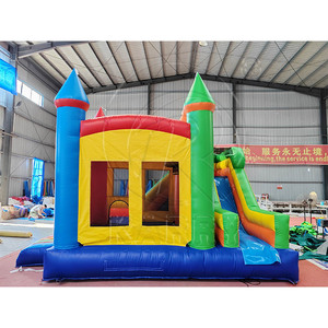 Commercial Grade PVC <b>Inflatable</b> Bounce <b>House</b> Rainbow Theme Outdoor Jumping Castle for Kids with CE Certification - Product Image 1