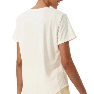 Hauts de sport coupe-vent doux pour la gym, le fitness et le yoga – Vêtements décontractés amples pour l'extérieur – Hauts d'entraînement à manches courtes pour femmes – Chemises de sport d'été - Product Image 2