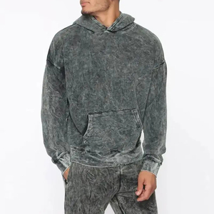 Sweat-shirt à capuche personnalisé très vendu Survêtements Survêtement à capuche et pantalon de survêtement délavés à l'acide Ensemble de 2 pièces pour hommes et femmes - Product Image 3