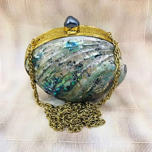 Designer Handmade Multicolor Evening <b>Clutch</b> Purse with Mother of <b>Pearl</b> Pattern Exclusive for Weddings and Bridal Parties - Product Image 3