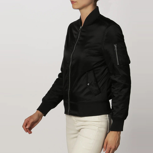 Chaqueta de satén informal para mujer, vendedor superior, precio barato, última moda 2025, chaqueta universitaria de satén liso para mujer - Product Image 4