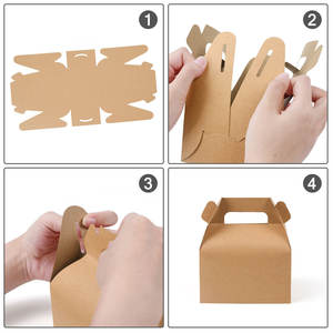 Caja de embalaje con caja de pastel Kraft Manterial de alta calidad Caja de pastelería Postre Gable Regalo Cartón DE BODA Logotipo personalizable - Product Image 6