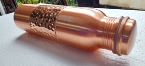 Classic Embossed Hammered Copper Bottles Portable Ayurvedic Water Bottle Pure Copper <b>Drinkware</b> Handmade Bottle Wholesale Export - Product Image 5