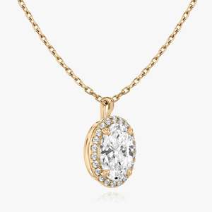 Collar con Colgante de Diamante Moissanite con Halo Elegante de Plata de Ley 925 para Mujer, Personalizable, Certificación GDTC en Oro para Bodas - Product Image 2