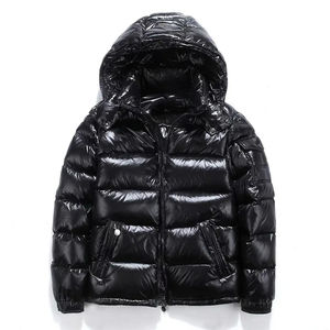 Doudoune matelassée brillante noire pour homme, vestes et manteaux matelassés 2026, vente en gros, veste d'hiver décontractée tricotée - Product Image 1