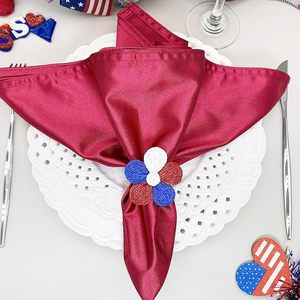 Rond de serviette fleur en rotin fait à la main Décor de table de Noël indien exclusif avec du bois papier métal fabriqué à la main Style parfait - Product Image 2