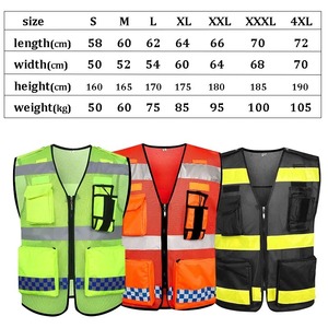 Custom Logo Summer Construction Work Vest Security Pockets Waterproof <b>Fluorescent</b> Thermal Mesh Breathable Safety Vest for Work - Product Image 6