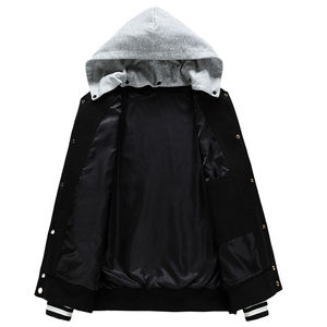 Chaquetas de béisbol de lana con estilo más vendidas para hombres y mujeres Varsity Winter Wear con capucha extraíble y cuello alto Fabricante - Product Image 3