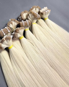 Cinta virgen en extensiones de cabello vietnamita, procesamiento ruso humano real, técnica eslava, textura suave, suministro de fábrica - Product Image 2