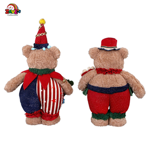 Ours en peluche Zaves <span class=keywords><strong>de</strong></span> 13 pouces, style mignon, décoration <span class=keywords><strong>de</strong></span> Noël avec chapeau <span class=keywords><strong>de</strong></span> <span class=keywords><strong>clown</strong></span> <span class=keywords><strong>de</strong></span> cirque, pose debout - Product Image 4