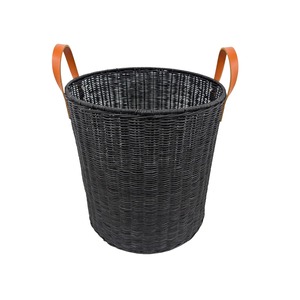 Cesta de Almacenamiento de Ratán Teñido de Negro, Hecha a Mano, Ecológica, Moderna, Rectangular, Multiusos, Hanoi - Product Image 1