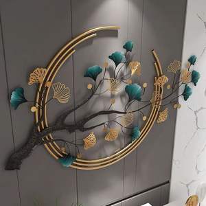 Artesanía Superior con Temática Budista para Colgar en la Pared, Piezas Montadas en Madera de Mango y Acacia, Metal, Tela y MDF, Pulido, Personalizable para el Hogar - Product Image 1