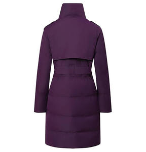 OEM Custom Logo Printed Women's Winter Breathable Turtleneck Puffer <b>Coat</b> Cropped Shiny Woven Weave Zipper Closure Solid Bubble - Product Image 2