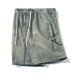 2025 Premium hommes 100% coton Denim Shorts conception personnalisée avec Style Hip Hop respirant Stonewashed été nouveau Shorts - Product Image 5